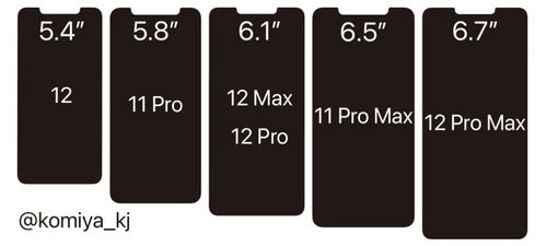 苹果 iPhone 12 Pro Pro Max iPhone 11 Pro Max 屏幕尺寸 刘海对比图曝光