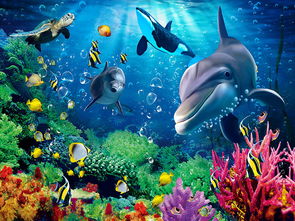 海底世界背景墙图片素材 psd效果图下载 地中海背景墙图大全 电视背景墙编号 16102049 