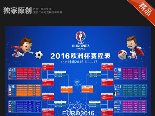2016欧洲杯足球比赛赛程表