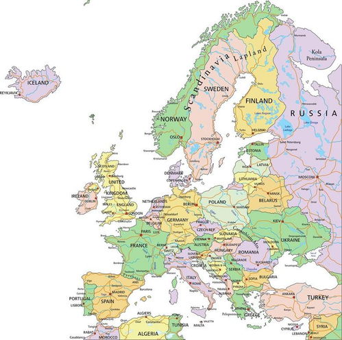 法国瑞典芬兰挪威世界地图3个版本