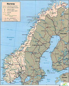 挪威地图英文版