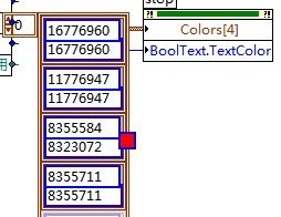 labview按钮控件的颜色 属性输入的簇数组分别代表什么含义呢 