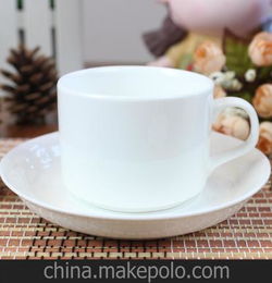 LOGO定制陶瓷餐具饭店镁质高白瓷酒店 欧美式咖啡茶水杯碟咖啡杯