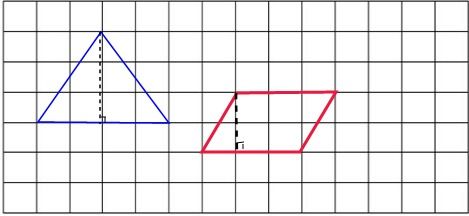在图中分别画出面积是6平方厘米的三角形和平行四边形各一个. 小正方形的边长是1厘米 
