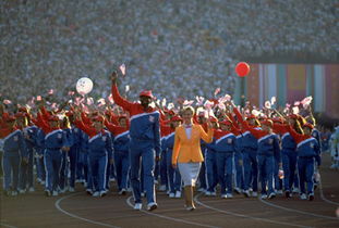 1984年洛杉矶奥运会 开幕式上美国代表团入场 