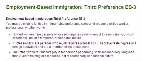 美国EB 3非技术移民办理成功最关键的一步是什么