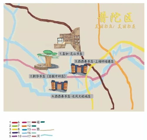 手绘地图,上海16区133家特色书店推荐