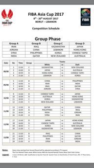 2017亚洲杯赛程确定 附上2017年亚洲杯中国队小组赛赛程 