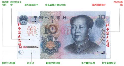 2005年版第五套人民币10元纸币 