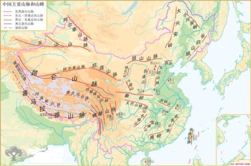 中国地形图山脉高清 
