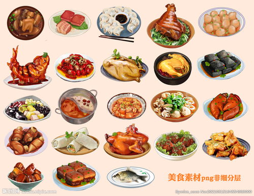 手绘中国美食图片 