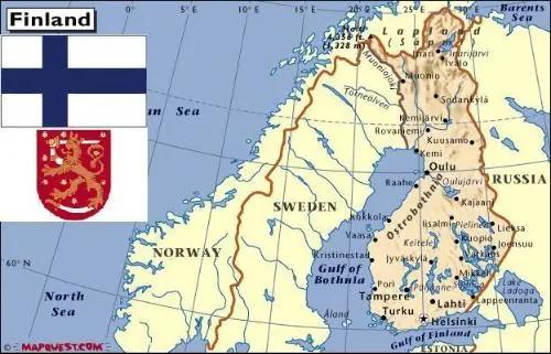 芬兰和瑞典地图(芬兰和瑞典合并)