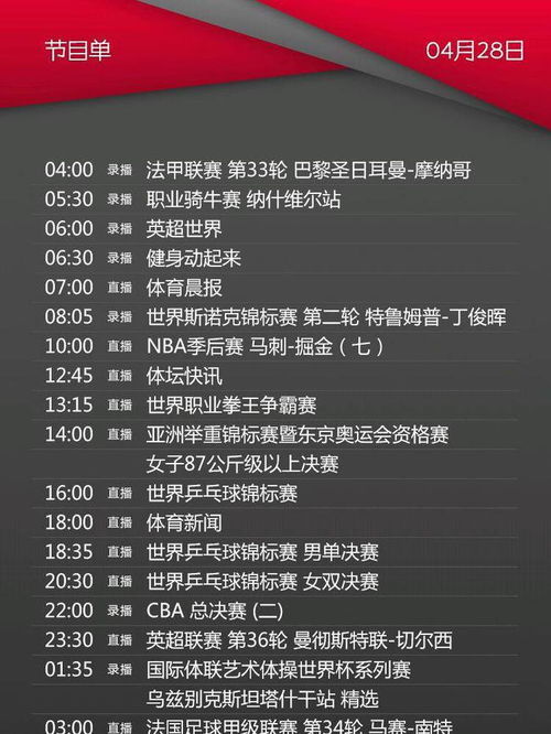 直播预告 CCTV5将直播兵乓球比赛,弃播CBA总决赛与恒大比赛
