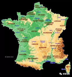 法国地形地图简化(法国地形图简图)