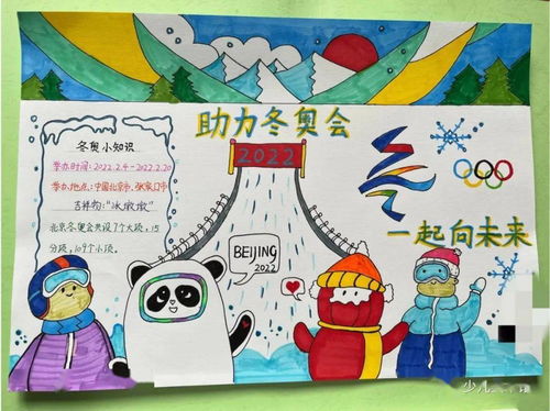 收藏必选 2022北京冬奥会最新主题儿童画 手抄报,满满的干货资料