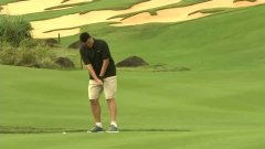 高尔夫 14年 观澜湖世界明星赛 姚明展现高超沙坑救球 花絮